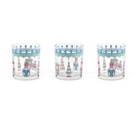 Excelsa Xmas Sweet Pastels Set 3 Bicchieri Natalizi, Vetro, Capacità 250 Ml.