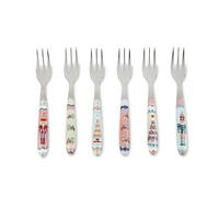 Excelsa Xmas Sweet Pastels Set 6 Forchettine per Dolci, Acciaio Inox, Cm. 15, Decoro Natalizio