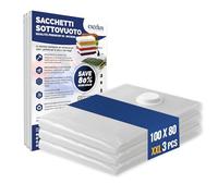 Excelux 3 Sacchetti Sottovuoto Grandi XXL 100x80 - Buste Salvaspazio di Qualità Superiore per Vestiti, Piumoni, Coperte - Sacchi Jumbo Riutilizzabili per Cambio Stagione, Armadio e Viaggi