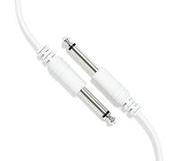 ExcelValley - 1-Pack - Cavo per Chitarra Strumento Mono Patch Guida - TS 6,35mm 1/4" [Bianco - 60cm 24"]