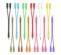 ExcelValley - 12-Pack - Cavi Patch Mono Diviso Y - TS 3,5mm 1/8" Eurorack Synth Sintetizzatore