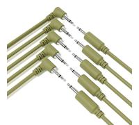 ExcelValley - 5-Pack Cavi Ibridi Modulari Patch Mono TS 3,5mm 1/8"Eurorack Synth Sintetizzatore [Verde Militare - 10cm 4"]