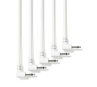 ExcelValley - 5-Pack - Cavi Modulari Mono Patch ad Angolo Retto - 3,5mm 1/8" Eurorack Sintetizzatore [Bianco - 150 cm - 59"]