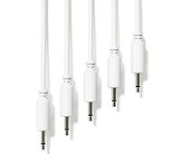ExcelValley - 5-Pack - Cavi Modulari Patch Mono - TS 3,5mm 1/8" Eurorack Sintetizzatore [Bianco - 150 cm - 59"]