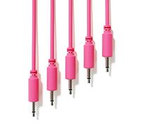 ExcelValley - 5-Pack - Cavi Modulari Patch Mono - TS 3,5mm 1/8" Eurorack Sintetizzatore [Rosa - 150 cm - 59"]