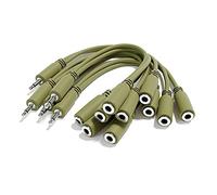 ExcelValley - 5-Pack - Cavi Patch Mono Diviso Y - TS 3,5mm 1/8" Eurorack Synth Sintetizzatore [Verde Militare]