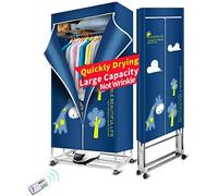 Exception Portatile Asciugatrice 110v-240v Elettrico Pieghevole Domestico Macchina Pieghevole Secco con Telecomando Timer Regolabile A Basso Rumore per La Casa, Lavanderia,B