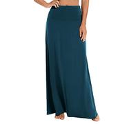 EXCHIC, Maxi Gonna da Donna, Lunga, Estiva, Bohémien, Elasticizzata, a Vita Alta, Blu Acciaio, M