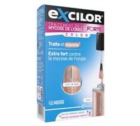 EXCILOR - Forte Color - Trattamento della micosi dell'unghia - Tratta e copre - Trattamento 30 ml + Smalto cosmetico per unghie da 8 ml - Clinicamente provato* - Nude