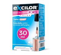 Excilor Micosi dell’Unghia Forte Color, Smalto Nude per Trattamento della Micosi dell'Unghia Attivo Contro le micosi Persistenti, Confezione con Trattamento Colorato 30 ml e Smalto Cosmetico 8 ml