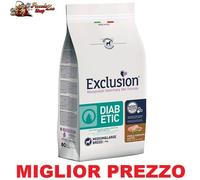 Exclusion DIABETIC M/L maiale, sorgo e piselli 12 kg cibo, crocchette per cani