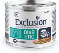 Exclusion Dog Diet Diabetic Maiale, Sorgo e Piselli - Lattina Da 200 Gr - CONFEZIONE RISPARMIO