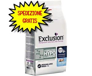 EXCLUSION DIET HYPOALLERGENIC DOG HYDROLYZED FISH & CORN MEDIUM & LARGE 2 KG