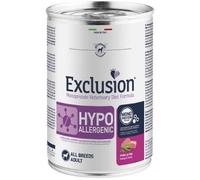 Exclusion Dog Diet Hypoallergenic Maiale e Piselli Patè Lattina 400gr