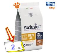 Exclusion Dog Renal Adult Medium Large Breed Maiale Saggina e Riso Cani 2/12 Kg
