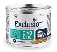 Exclusion Dog Diet Diabetic Maiale, Sorgo e Piselli - Lattina Da 200 Gr - CONFEZIONE RISPARMIO