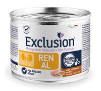 Exclusion monoprotein veterinary diet formula dog renal pork & sorghum and rice all breeds 200 g canned