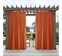 Exclusive Home Cabana - Coppia di tende a pannello con linguetta per interni ed esterni, 137,2 x 213,4 cm, colore: Arancione Mecca