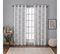 Exclusive Home Coppia di Tende a Pannello Kochi in Misto Lino con Occhielli, Poliestere Tessuto, Schiuma Marina, W 53.9" x L 108" (2 Panels), 2 unità