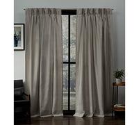 Exclusive Home Curtains Loha - Coppia di pannelli plissettati, 27 x 96 cm, 2 pezzi, colore: beige