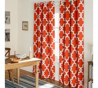 Exclusive Home Curtains Town & Country Everyday Ironwork Tenda a Pannello Oscurante Termica con Occhielli in Ferro battuto, Tessuto, Mecca Arancione, W 52" x L 84" (1 Panels), 2 unità