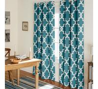 Exclusive Home Curtains Town & Country Everyday Ironwork Tenda a Pannello Oscurante Termica con Occhielli in Ferro battuto, Tessuto, Foglia di t, W 52" x L 96" (1 Panels), 2 unità