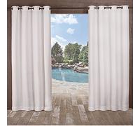 Exclusive Home Delano Indoor/Outdoor Heavy Textured Grommet Top Window Curtain Panel Pair, Bianco, 54 x 96 cm