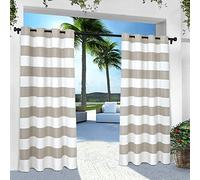 Exclusive Home GT EH8002-06 2-96G Tenda a Pannello per Interni ed Esterni Cabana Stripe Grommet Top, Poliestere, Grigio Nuvola, W 54" x L 96" (2 Panels), 2 unità