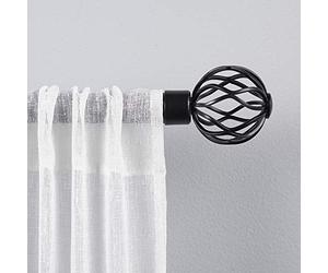 Exclusive Home Ogee asta per tenda e in cera set, ferro, colore: Nero opaco, 1 x 3 x 36 cm