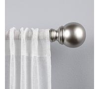 Exclusive Home Sphere Curtain rod and Finial set, ferro, argento opaco, 1 x 3 x 36 cm