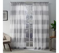 Exclusive Home Tende Darma velate con Tasca Superiore per Bastone, 2 Pezzi, Colore: Grigio Tortora, 50 x 96 cm