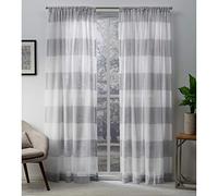 Exclusive Home Tende Darma velate con Tasca Superiore per Bastone, 2 Pezzi, Colore: Grigio Tortora, 50 x 84 cm