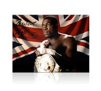 Exclusive Memorabilia Foto di Boxe autografata da Frank Bruno: Campione WBC