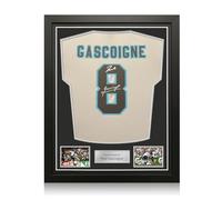 Exclusive Memorabilia Maglia da Calcio Dell'Inghilterra del 1996 autografata da Paul Gascoigne. Cornice Standard.