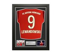 Exclusive Memorabilia Maglia del Bayern Monaco 2018-19 autografata da Robert Lewandowski. Incorniciata.