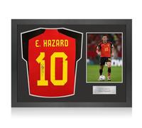 Exclusive Memorabilia Maglia del Belgio autografata da Eden Hazard. Cornice Icon. Stampa Originale.
