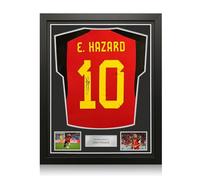 Exclusive Memorabilia Maglia del Belgio autografata da Eden Hazard. Incorniciata. Stampa Originale.