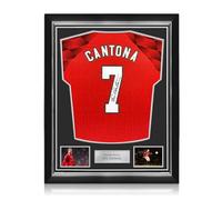 Exclusive Memorabilia Maglia del Manchester United 1996-98 autografata da Eric Cantona. Montatura di qualità Superiore.