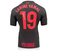 Exclusive Memorabilia Maglia Nera del Barcellona autografata in Argento da Lamine Yamal