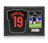 Exclusive Memorabilia Maglia Nera del Barcellona Firmata da Lamine Yamal. Cornice Icon