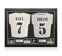Exclusive Memorabilia Maglie del Real Madrid autografate da Raul e Zidane. Incorniciate