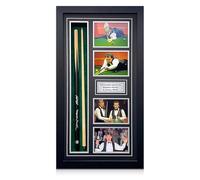 Exclusive Memorabilia Stecca da Snooker autografata da Stephen Hendry e Jimmy White. Incorniciata.