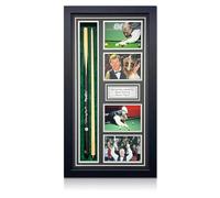 Exclusive Memorabilia Stecca da Snooker autografata da Steve Davis e Dennis Taylor. Incorniciata.