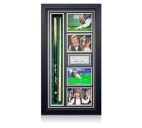 Exclusive Memorabilia Stecca da Snooker autografata da Steve Davis e Stephen Hendry. Incorniciata.
