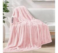 Exclusivo Mezcla Plush Extra Large Fleece Throw Blanket for Couch,Bed and Sofa (50x70 inches, Light Pink) Soft, Warm, Lightweight