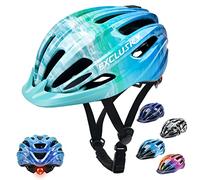 Exclusky Casco da Bici per Bambini, Casco da Bici per Ragazze con Luci con Visiera per Scooter BMX Scooter Roller Ride (5-13 Anni)