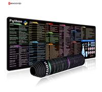 EXCO Python Programmazione Mouse Pad Grandi scorciatoie Cheet Sheet Tastiera Mousepad Tappetino da scrivania Bordo cucito Base antiscivolo per ingegnere