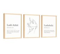 EXCOOL CLUB Lash Decor - Decorazioni per ciglia da 30,5 x 40,6 cm, per salone, decorazione da parete per ciglia, poster con definizione di ciglia per camera da letto, disegno a linee femminili, arte