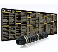 excovip Python Shortcuts Mauspad,Tapis de Souris avec Touches de Raccourci Python,Grand Tapis de Jeu XL avec Feuille de triche,Tapis de Clavier PC Office, antidérapant 80x30cm