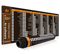 excovip Tappetino per il mouse con combinazione di tasti Ai 80 x 30 cm, Mousepad in dimensioni standard, antiscivolo Tabella con scorciatoie da tastiera